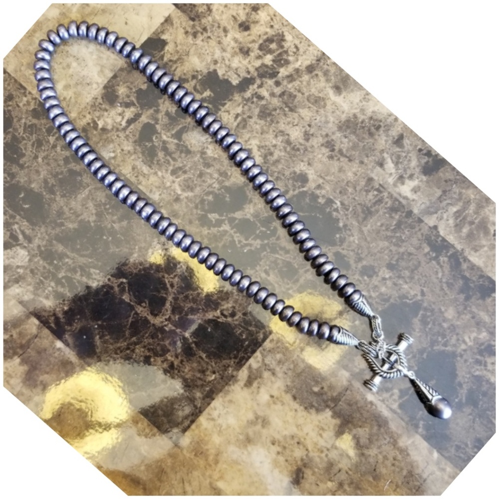 Genuine Ross-Simons Black Akoya Pearl Necklace